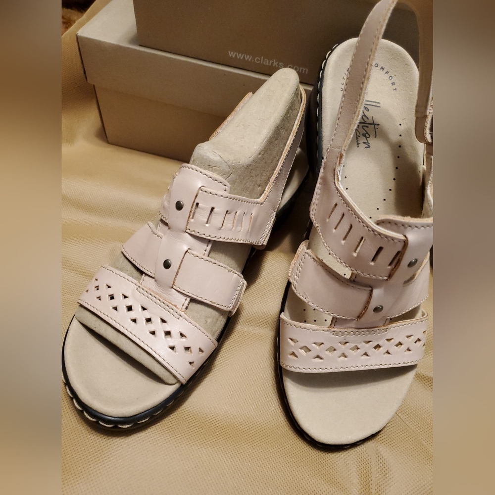 Clarks Leather Sandals. Beautiful pink.